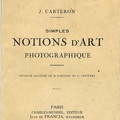 Simples notions d'art photographiqueJ. Carteron(BIB0482)
