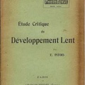 Étude critique du développement lent<br />E. Pitois<br />(BIB0601)