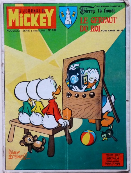 Le journal de Mickey, N° 814, 1967
(Donald photographiant ses neveux à travers une télévision)
BIB0823
-
Date: 31.12.1967
Appareil présenté: compact
Commentaires: -
BIB0823_01.jpg