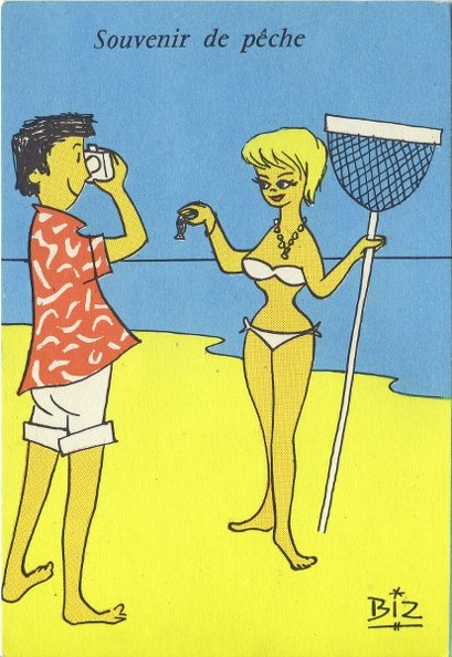 «Souvenir de pêche», dessin de Biz
CAP0939
-
Pub photo: -
Texte recto: ?
Texte verso: ?
Vue recto: ?
Date: -1961
Pays: France
Editeur / imprimeur: Oppa
Type: ?
Fête: -
Dos: ?
Ecrite: ?; Timbre: ?; Date d'oblitération / lieu: ?
Forme: ?
Format: V: 102x149mm
Appareil présenté: ?
Référence: -
Commentaires:
CAP0939.jpg