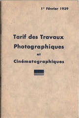 Tarifs des travaux (Kodak) - 1939(CAT0248)