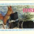 Calendrier avec un écureuil photographe - 1981<br />(GAD1212)