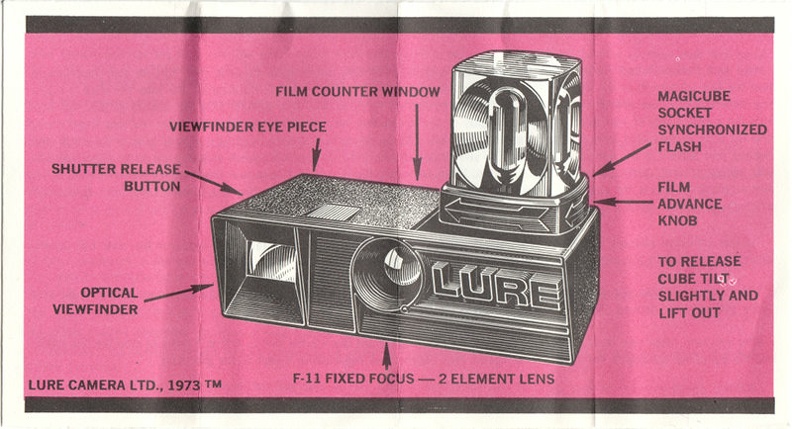 Lure Pocket Camera (Lure Camera, Ltd.)
MAN0512
-
Appareil : Lure
Marque : LURE
Date : 1973
Langues : en
Réf. notice : ?
Pages : 4 Format : -
Commentaires :
Appareil de la collection :
MAN0512_01.jpg