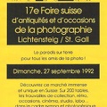 17ème foire de Liechtensteig - 1992<br />(NOT0003)