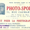 Carte de visite : Photo-Sport, Paris<br />(NOT0584)