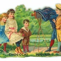 Chromo : 5 enfants (chocolat Poulain)<br />(NOT0587)