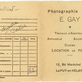 Pochette : Photographie d'Art E. Gay(NOT0646)