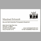 Carte de visite : Manfred Schmidt, Chicago(NOT0686)
