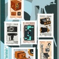 <font color=yellow>_double_</font> Timbre : les appareils photographiques: feuillet de 6 timbres<br />(PHI0583b)
