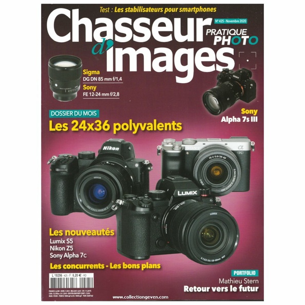 Éditeur : JibenaISSN : 0396-8235
Date : 11 2020Numéro : 425
Pays : FranceLangue : français
Format : 210 x 280 mmPoids : 324 g
Pages : 132
ISSN : 0396-8235
Table des matières : - P.-H. Pont : Moskva 5.
- Portrait : Guillaume Geneste.
- Concours du Festival de la Camargue et du delta du Rhône.
- Portfolio : Mathieu Stern, retour vers le futur.
- Défi : À la manière de ...
- Phonéomatic : Phonéo et vidéo, la stabilité et au-delà (stabulisateur, cardan, gimbals.
- Pratique vidéo : Vidéo haute qualité, concepts et outils.
- Test : hybrides 24 Mpix : Lumix S5, Nikon Z5, Sony Alpha 7c.
- Bons plans 24x36 polyvalents : hybrides : Canon EOS RP, Canon EOS R, Sony Alpha 7 II ; réflex : Canon EOS 6D II, Nikon D750, Nikon F780.
- Test hybrides : Sony Alpha 7s III.
- Argentique : théorie N & B : la courbe H & D.
- Argentique : choisir ses films.
Publicités : -
Commentaires : -
Liens web : Le site de Chasseur d'images : voir ici.
N° inventaire : REV-CI0425
REV-CI0425.jpg