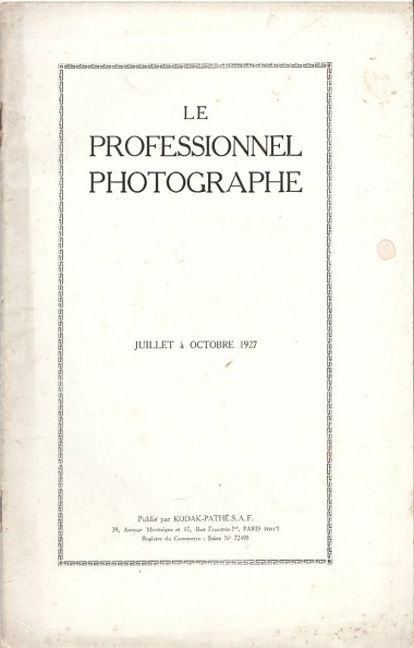 Le Professionnel Photographe, 7.1927