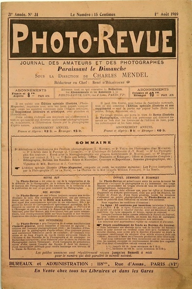 Photo-Revue, n° 31, 1.8.1909(REV-PR1909-31 0a)