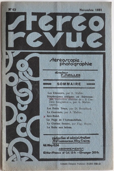 Stéréo Revue, n° 63, 11.1931(REV-SR0063)