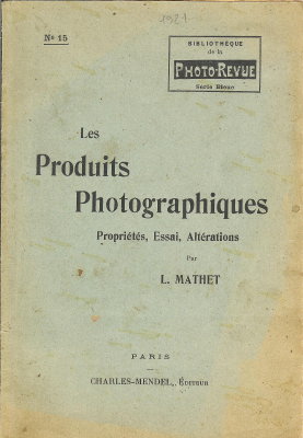 Les produits photographiquesL. Mathet(BIB0041)