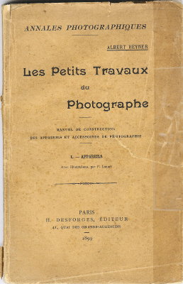 BIB0486
-
Titre: -
Auteur: Reyner (Albert)
Édition: - Collection: -
Date: -
Pays: - Langue: -
Table des matières:
Manuel de construction des appareils et accessoires de photographie
Construction du sténopé
Appareil à objectif
Stéréographe
Appareil stéréoscopique
Construction du soufflet
Détective
Chassis négatif
Pied d'atelier
Pieds de voyage
Commentaires: -
Pages: - Format: -
Reliure: -
ISBN: -
BIB0486.jpg