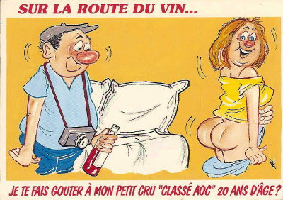 Carte humoristique: "Sur la route du vin..."(CAP0298)