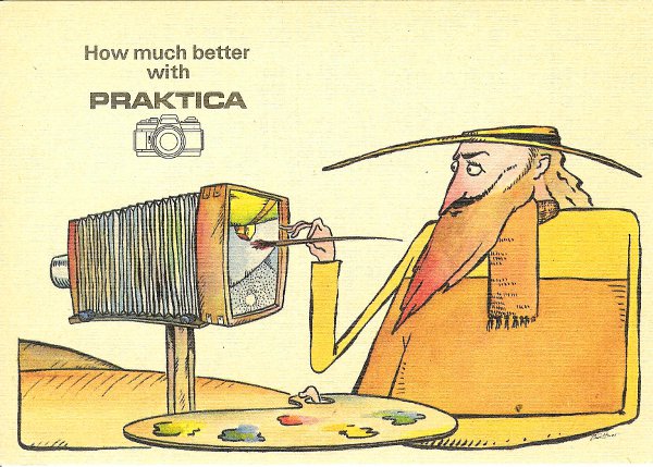 « How much better with Praktica » (peinture sur la plaque d'une chambre)(CAP1032)