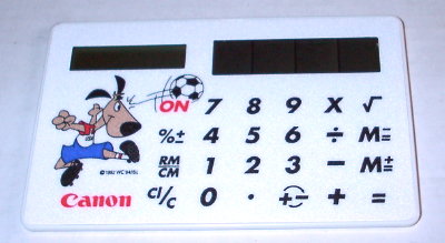 Calculette solaire World Cup 1994
GAD0308
-
Fabricant: ?Marque: Canon
Date: -1994
Pays: Chine
Dimensions:
Commentaires:
GAD0308.jpg