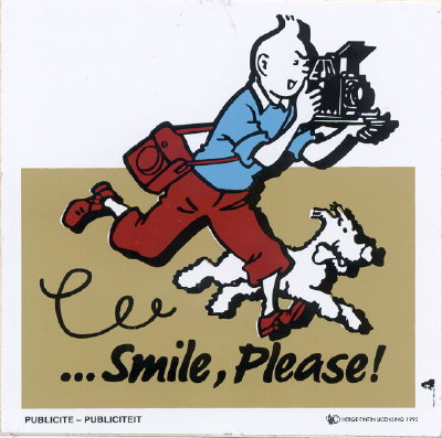 Autocollant : Tintin, Smile, Please!(NOT0166)