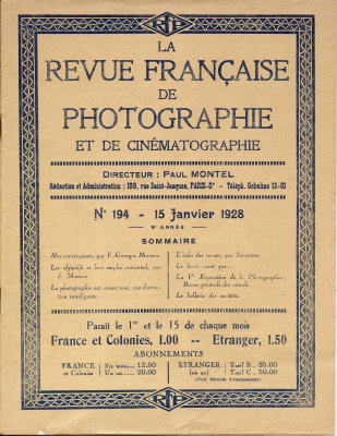 La Revue Française de Photographie et de Cinématographie, n° 194, 1.1928<br />(REV-PM0194) - REV-PM0194.jpg REV-PM0194.jpg