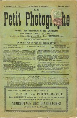 N° 3/10 de 1.1903
Publicités:
- La Litote stéréoscopique
- Matériel d'excursion Charles Mendel
Table des matières:
- Nouveautés: objectif Suter anastigmat f:5; le Sinnox (Jougla)
- Les passe-temps de l'amateur en hiver
- La photographie au magnésium
- Les petits travaux de l'amateur: porte-plaques pour développement lent; stadimètre perfectionné
- Les picotures dans les clichés
- Balance peson
- Jeux
Pages: 20
Format: 185x282mm
Commentaires:
Quelques pages de la revue:
REV-RE0003-10.jpg