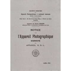 Notice : l'appareil photographique Sigriste(BIB0846)