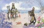 Famille lapins sur la plage(CAP0479)