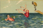 Plongeurs dans la mer; photographe sur un plongeoir(CAP0599)