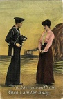 Marin et jeune femme sur la plage(CAP0600)