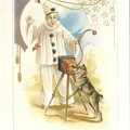 Pierrot photographiant un chien (bouledogue)(CAP0941)