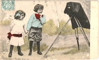 Fillette et garçon(colorisée)(CAP1831)