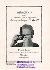 Instructions pour l'emploi du Leica (Leitz) - 1929(CAT0115)