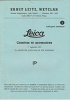 Caméras et accessoires Leica (Leitz) - 1951(CAT0261)