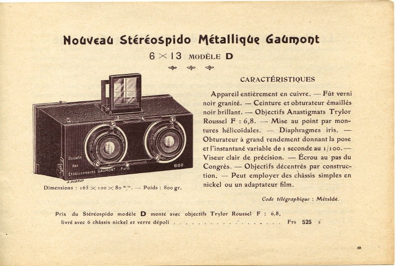 Stéréospido 6x13 modèle D (Gaumont)(CAT0379)