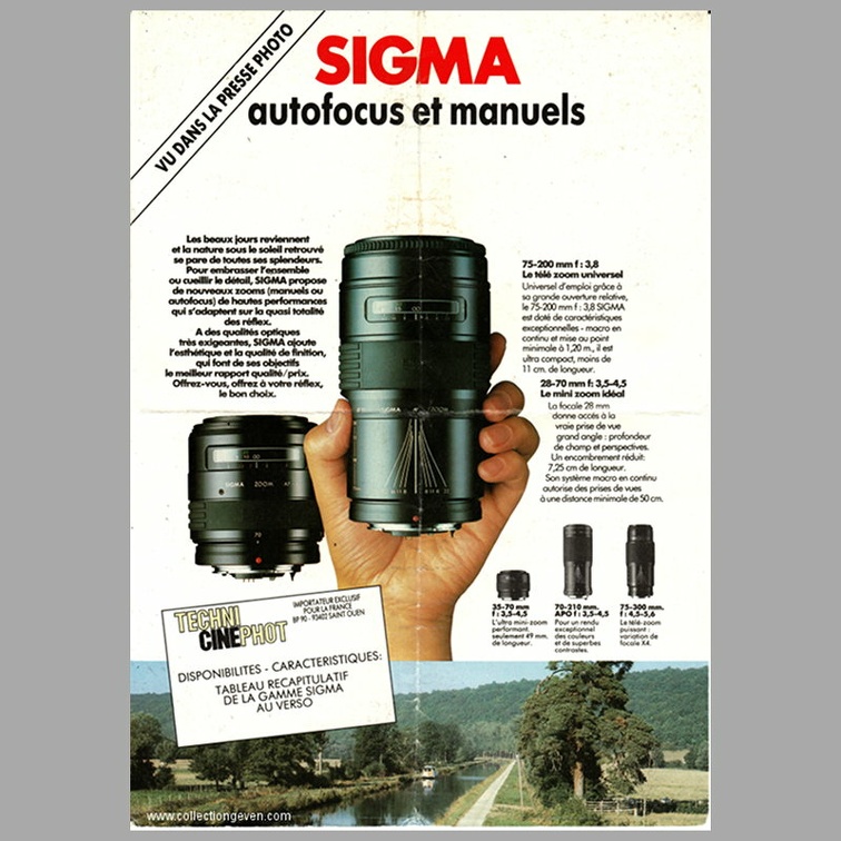 Objectifs autofocus et manuels (Sigma) - ~ 1975(CAT0509)
