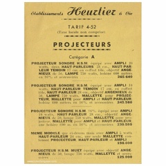 Tarifs 4.52 (Heurtier) - 1952(CAT0514)