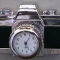 Petite horloge de table, argentée(GAD0548)