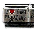 Elément de bracelet « I love photography »<br />(GAD0852)