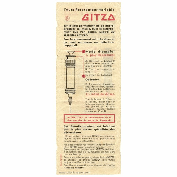 Auto-Retardateur variable (Gitzo)(MAN0075)