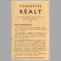Notice : posemètre Réalt - 1952<br />(MAN0151a)