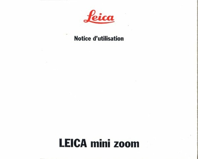 Notice : Mini Zoom (Leitz)(MAN0422)