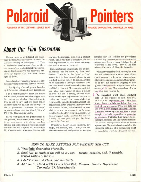 Polaroid Pointers: about our film guarantee(MAN0496)