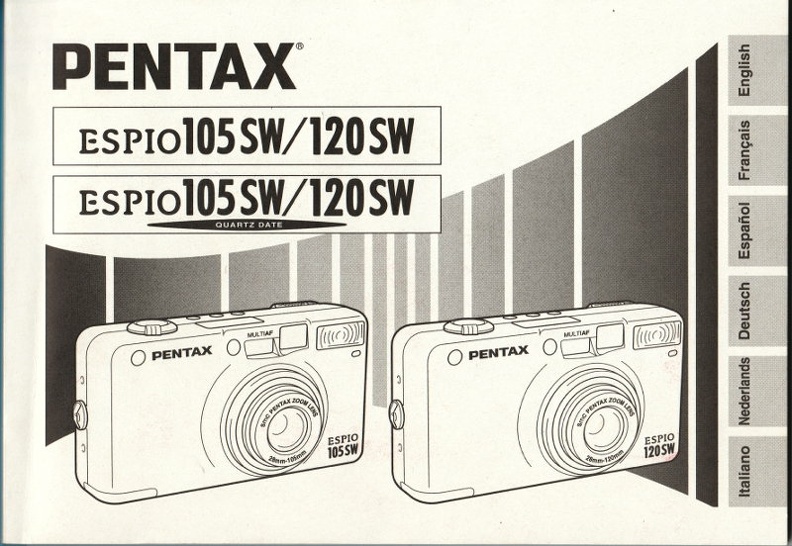 Pentax Espio 105SW, 120SW, quartz date (Asahi)
Appareil : Pentax Espio 105SW, 120SW, quartz date
Marque : AsahiOpt. Co.
Date : 2001
Langues : it, nl, de, es, fr, en
Réf. notice : 57130
Pages : 156 Format : 149x105mm
Commentaires : -
Appareil de la collection :
MAN0511_01.jpg