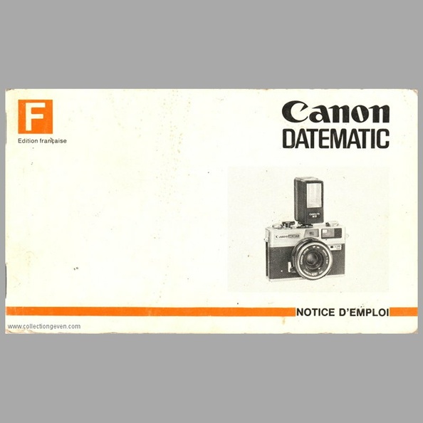 Appareil : Datematic
Marque : CANON
Date : 1975
Pays : Pays-BasLangue : fr
Référence : ZB1.32011.F1.0175
Format : 155 x 92 mmPoids : 31 g
Pages : 32 (notice) + 4 (garantie)
Pages de la notice :
Appareils de la collection :
Commentaires : -
Liens web : -
N° inventaire : MAN0621_01
MAN0621_01.jpg