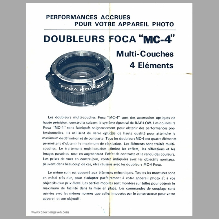 Doubleur de focale MC4 (Foca)(MAN0624)