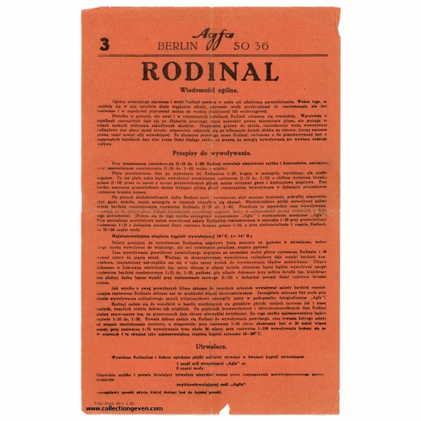 Notice : Rodinal (Agfa)(MAN0757)