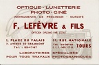 Carte de visite : F. Lefèvre & Fils, Tours(NOT0106)