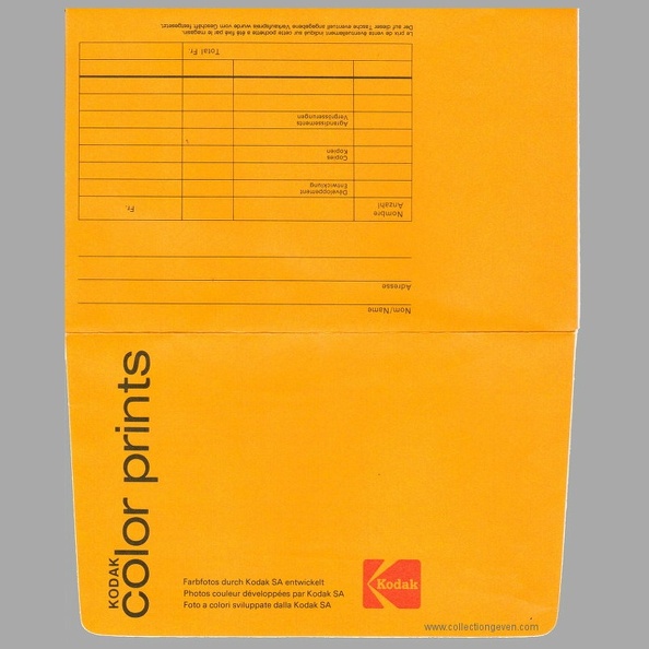 Pochette : Kodak color prints(-, 180 x 115)(NOT0734)