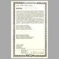 Certificat de garantie : AF-2 (Ricoh) - 1981<br />(NOT0764)