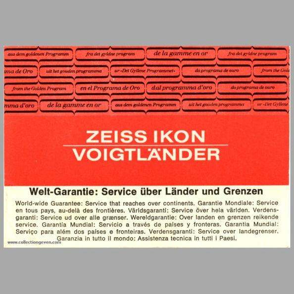 Garantie (Zeiss Ikon Voigtländer) - 1969(NOT0805)